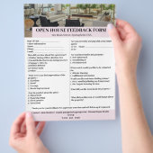 Aangepaste makelaar Open House Feedback Formulier Flyer (Hand)
