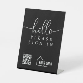 Aangepaste makelaar open huis graag inloggen signa reclamebord met voetstuk