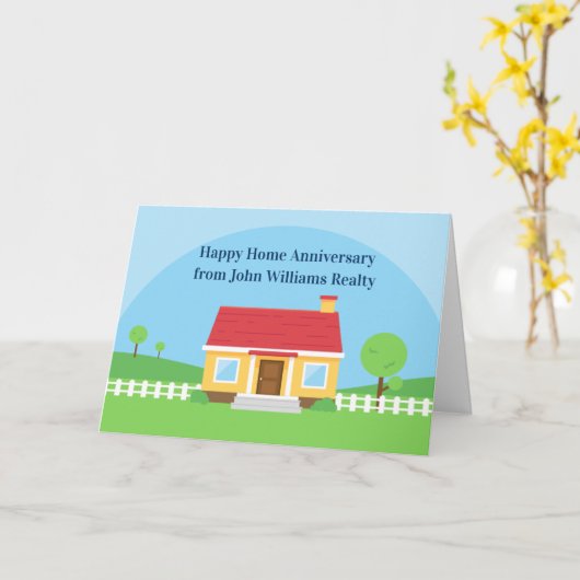 Aangepaste makelaar voor jubileum van het huis kaart (Gele Bloem)