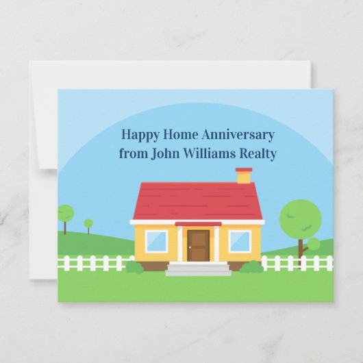 Aangepaste makelaar voor jubileum van het huis kaart (Voorkant)