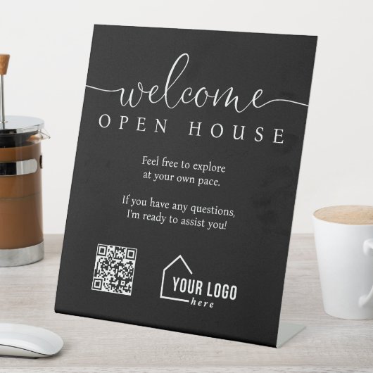 Aangepaste makelaar Welkom Open Huis Reclamebord Met Voetstuk (Insitu)