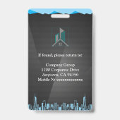Aangepaste makelaar-werknemers-ID-kaartbadge met f Badge (Achterkant)