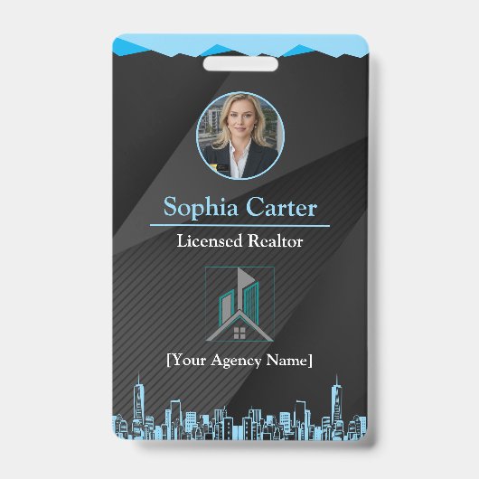 Aangepaste makelaar-werknemers-ID-kaartbadge met f Badge (Voorzijde)