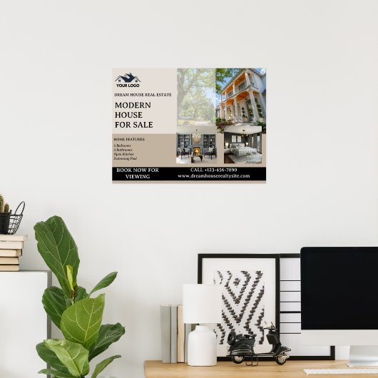 Aangepaste makelaardijreclame poster (Thuiskantoor)
