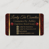 Aangepaste Makeup-artiest met luipaard en rode lip Visitekaartje (Achterkant)