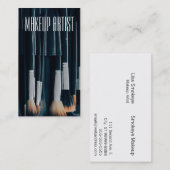 Aangepaste Makeup-artiest met penselen op achtergr Visitekaartje (Voorkant / Achterkant)