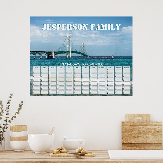 Aangepaste makreelbrug voor thuisdag kalender poster (Keuken)