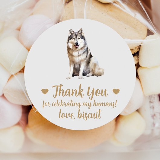 Aangepaste Malamute Dog Wedding Favor Stickers