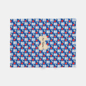 Aangepaste Malshi Blue Fleece Blanket Deken (Voorkant (Horizontaal))