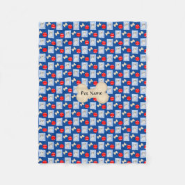 Aangepaste Malshi Blue Fleece Blanket Deken