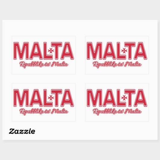 Aangepaste MALTA-stickers Rechthoekige Sticker (Vel)