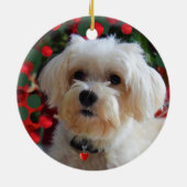 Aangepaste Maltese hondenfoto Keramisch Ornament (Achterkant)
