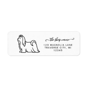 Aangepaste Maltezer hond retouradreslabels Etiket