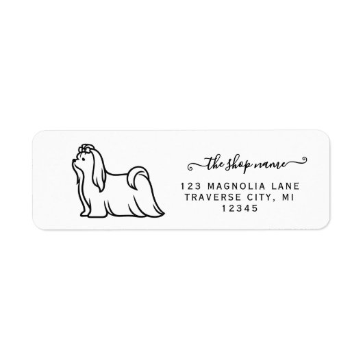 Aangepaste Maltezer hond retouradreslabels Etiket (Voorkant)