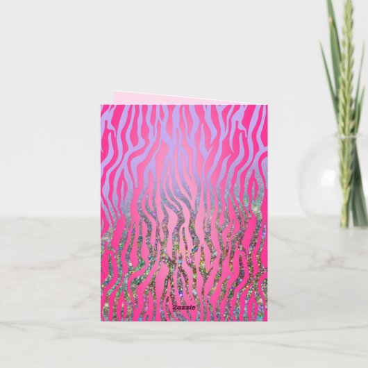 Aangepaste Mam Roze tijger print Birthday Kaart (Achterkant)