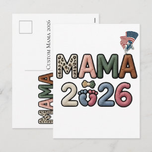 Aangepaste Mama 2026 Nep Babyvoetjes Aandenken Feestdagenkaart