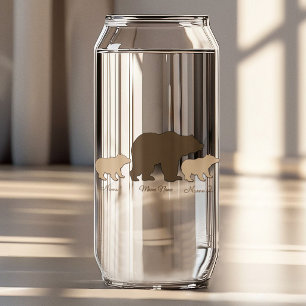 Aangepaste Mama Beer Met 2 Kinder Namen Moederdag Blikvorm Glas