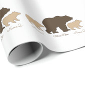 Aangepaste Mama Beer Met 2 Kinder Namen Moederdag Cadeaupapier (Rol Hoek)