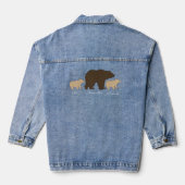 Aangepaste Mama Beer Met 2 Kinder Namen Moederdag Denim Jacket (Achterkant)