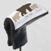 Aangepaste Mama Beer Met 2 Kinder Namen Moederdag Golfheadcover (3/4 voorkant)