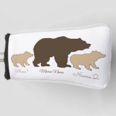Aangepaste Mama Beer Met 2 Kinder Namen Moederdag Golfheadcover (Voorkant)