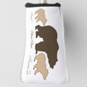 Aangepaste Mama Beer Met 2 Kinder Namen Moederdag Golfheadcover (Draai 90)