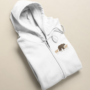 Aangepaste Mama Beer Met 2 Kinder Namen Moederdag  Hoodie