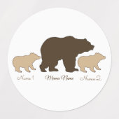 Aangepaste Mama Beer Met 2 Kinder Namen Moederdag Labels (Design 1)