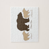 Aangepaste Mama Beer Met 2 Kinder Namen Moederdag Legpuzzel (Verticaal)