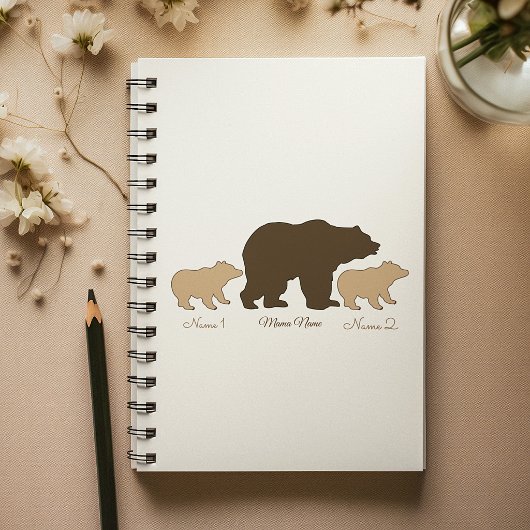 Aangepaste Mama Beer Met 2 Kinder Namen Moederdag Planner