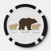 Aangepaste Mama Beer Met 2 Kinder Namen Moederdag Poker Chips (Achterkant)