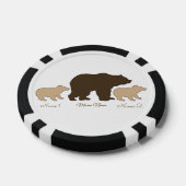 Aangepaste Mama Beer Met 2 Kinder Namen Moederdag Poker Chips (Enkel)