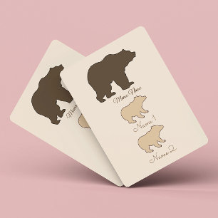 Aangepaste Mama Beer Met 2 Kinder Namen Moederdag Pokerkaarten