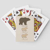 Aangepaste Mama Beer Met 2 Kinder Namen Moederdag Pokerkaarten (Achterkant)