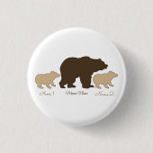 Aangepaste Mama Beer Met 2 Kinder Namen Moederdag Ronde Button 3,2 Cm (Voorkant)
