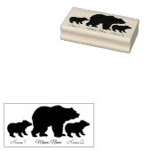 Aangepaste Mama Beer Met 2 Kinder Namen Moederdag Rubberstempel (Gestempeld)