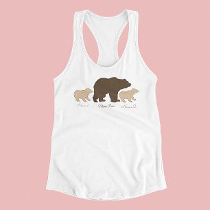 Aangepaste Mama Beer Met 2 Kinder Namen Moederdag  Tanktop