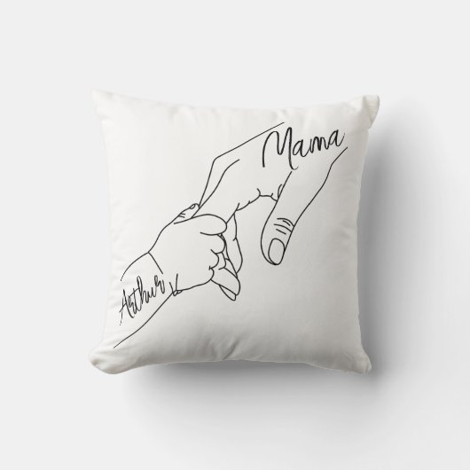 Aangepaste mama en kinderen die elkaars hand vasth kussen (Voorkant)