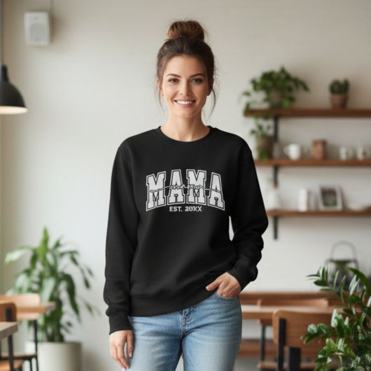 Aangepaste Mama Est.Jaar Gepersonaliseerde Moeder Trui
