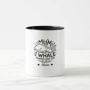 aangepaste mama ik walvis zal altijd van je houden mok