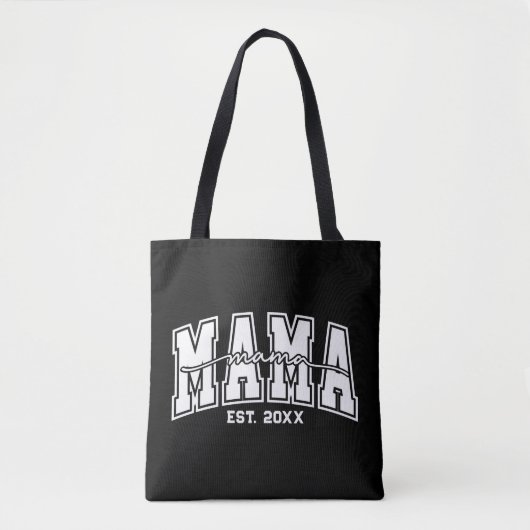 Aangepaste Mama Opgericht Jaar Gepersonaliseerde M Tote Bag (Voorkant)