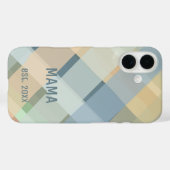 Aangepaste Mama Opgericht Jaar Pastel Geruite Case-Mate iPhone Case (Achterkant (horizontaal))