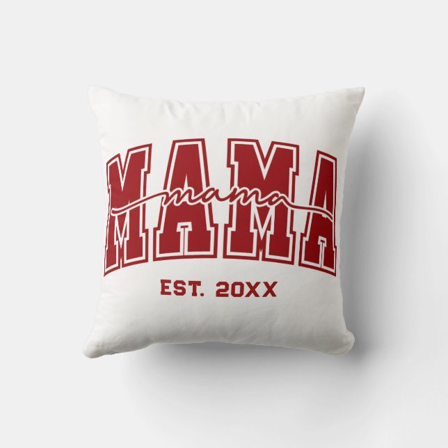 Aangepaste Mama Oprichtingsjaar Gepersonaliseerd Kussen (Achterkant)