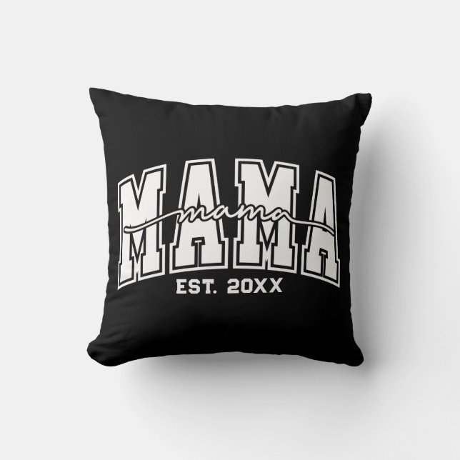 Aangepaste Mama Oprichtingsjaar Gepersonaliseerd Kussen (Voorkant)
