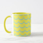 Aangepaste MAMA-scriptnaam Geel Blauwe Scallop Mok (Links)