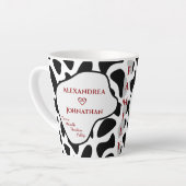 Aangepaste mama vader familie Modern personalisere Latte Mok (Linkerhoek)