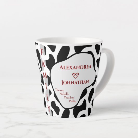 Aangepaste mama vader familie Modern personalisere Latte Mok (Rechterhoek)