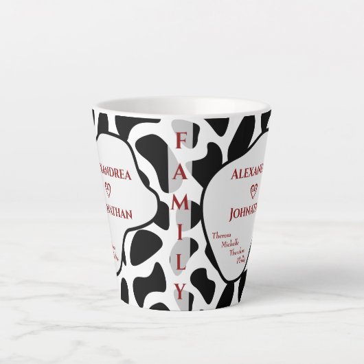 Aangepaste mama vader familie Modern personalisere Latte Mok (Voorkant)