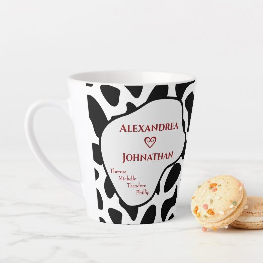 Aangepaste mama vader familie Modern personalisere Latte Mok (In situ)