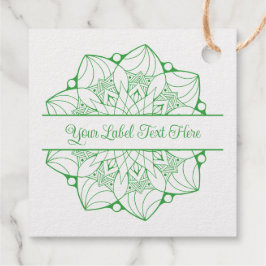 Aangepaste Mandala Folie Label Tag - Groene Accent
